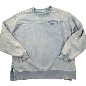 Southern Shirt Company Washed Dad Sweatshirt Womens Medium Powder Blue Crew Neck